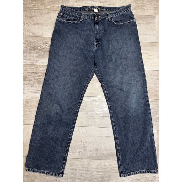 Eddie Bauer Relaxed Baggy Loose Jeans 35x30 Dark Wash Y2K Men's - Picture 1 of 4